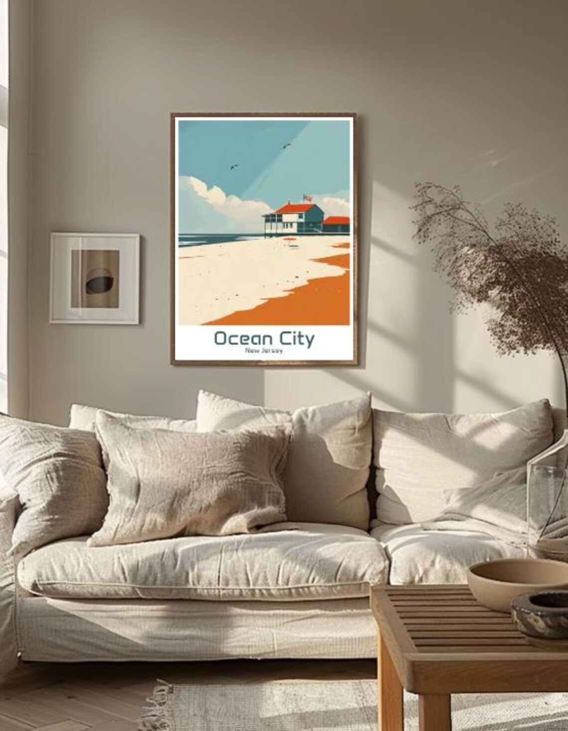 Ocean City New Jersey Vintage Travel Boardwalk Beach House Poster - Image 3