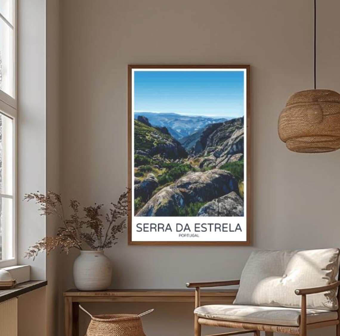 Serra da Estrela Portugal Travel Poster Rugged Rocky Mountain Valley - Image 3