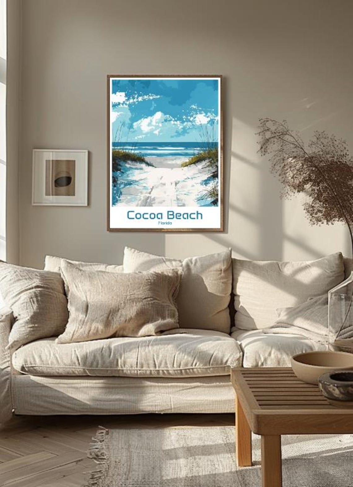 Cocoa Beach Florida Vintage Travel Dune Path Ocean Scene Poster - Image 3