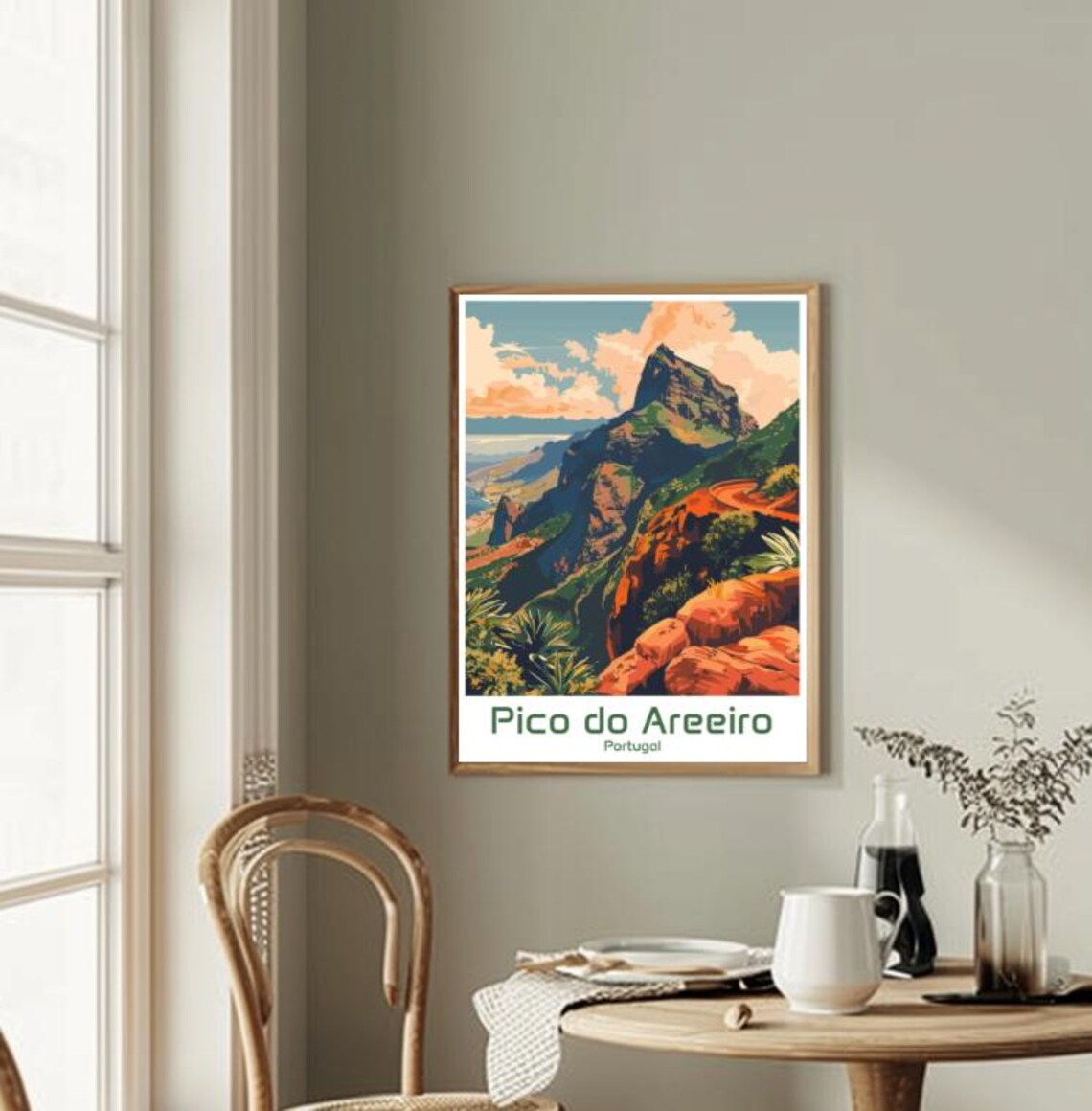 Pico do Areeiro Madeira Portugal Mountain Peak Illustrated Travel Poster - Image 2