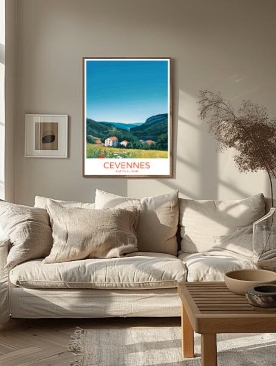 Cevennes National Park French Village Hillside Travel Poster - Image 2
