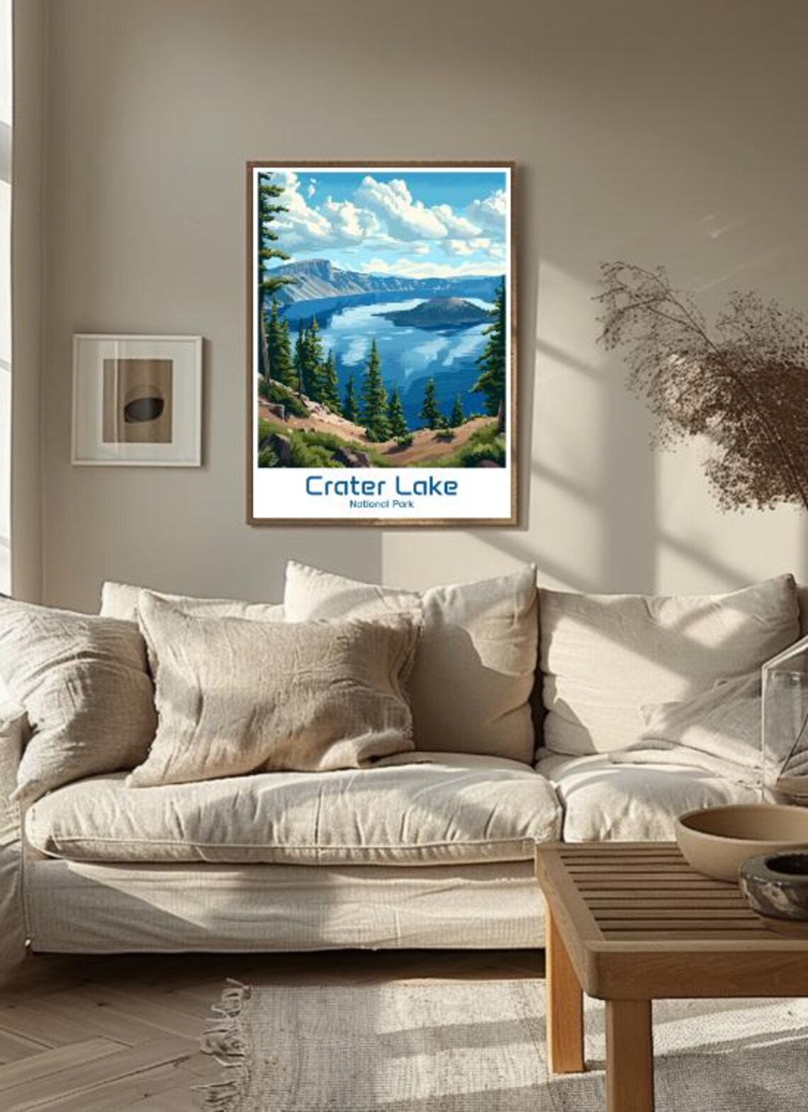 Crater Lake National Park Blue Water Island View Travel Poster - Image 3