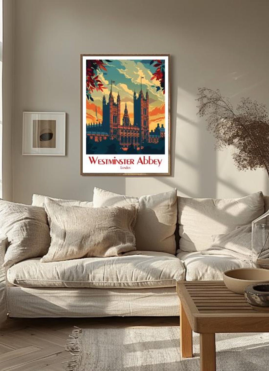 Westminster Abbey Gothic Towers Sunset Travel Poster London Art - Image 3