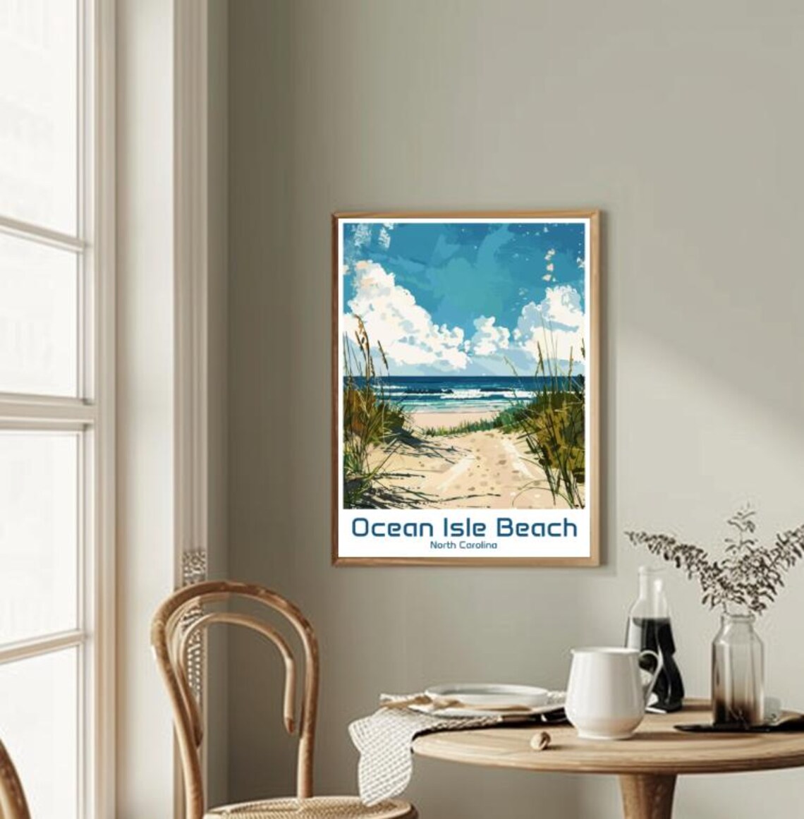 Ocean Isle Beach North Carolina Dune Path Ocean View Art Poster - Image 2