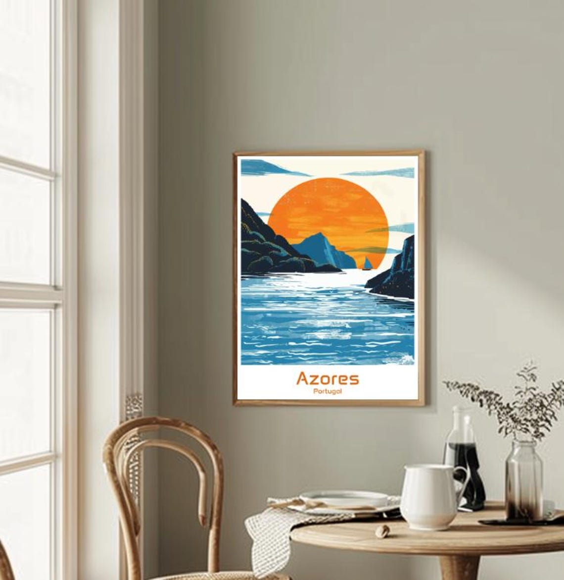 Azores Portugal Travel Poster Scenic Island Wall Art Nature Landscape Print Atlantic Ocean Decor Tropical Adventure Gift Travel Wall Art - Image 2