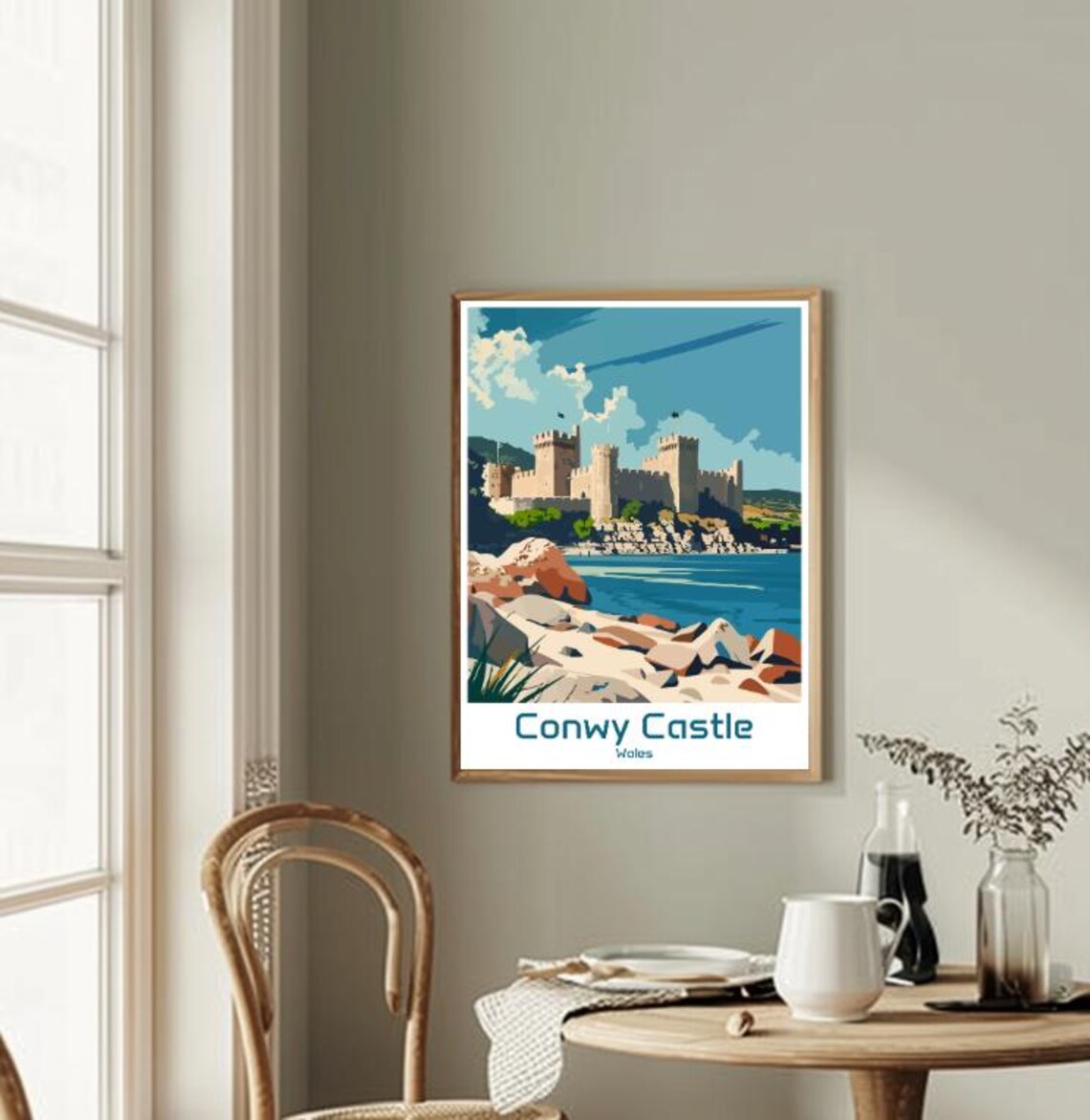 Conwy Castle Wales Scenic Medieval Coastal Fortress Travel Poster - Image 2