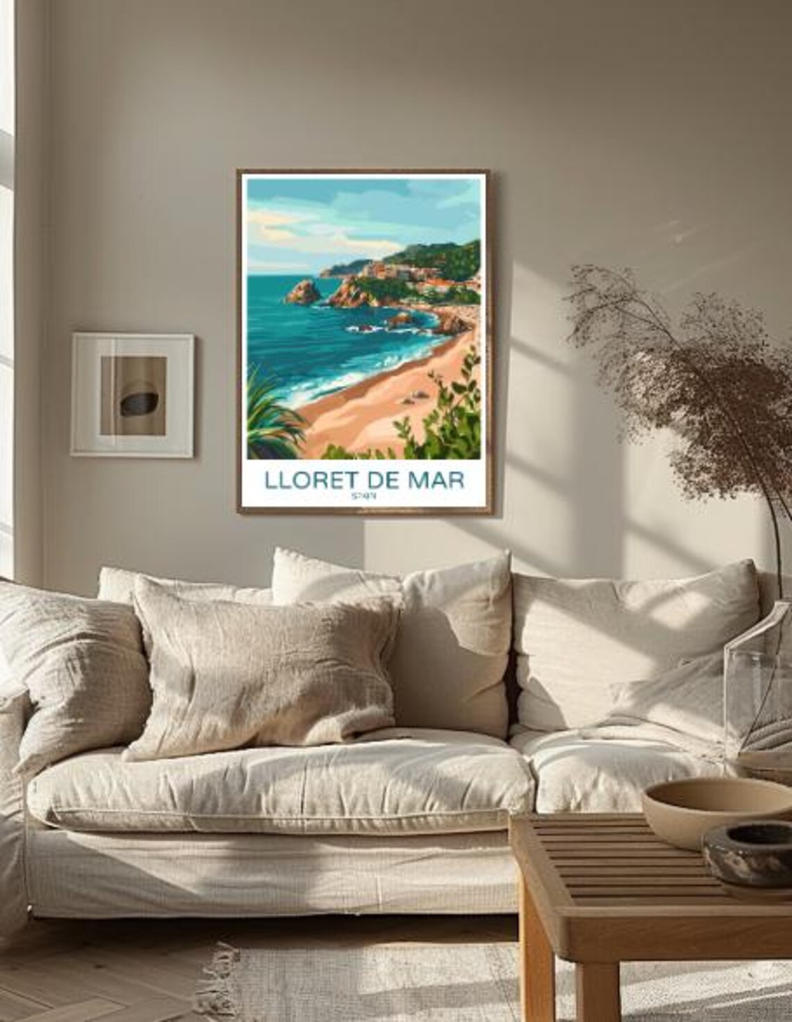 Lloret De Mar Spain Travel Poster Costa Brava Sandy Beach Cove Art - Image 2