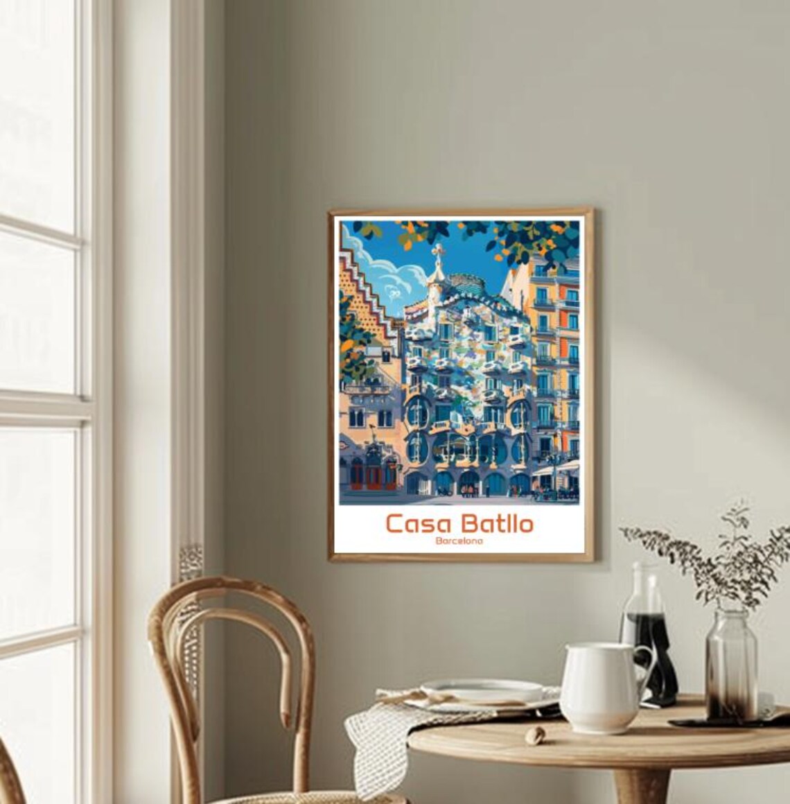 Casa Batllo Barcelona Gaudi Building Colorful Spain Travel Poster - Image 2