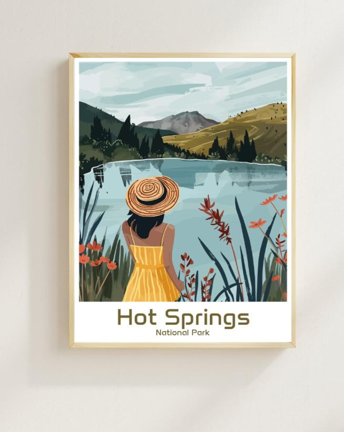 Hot Springs National Park Travel Posterarkansas Nature Wall Art Thermal Springs Print Hiking Adventure Decor Usa Travel Gift