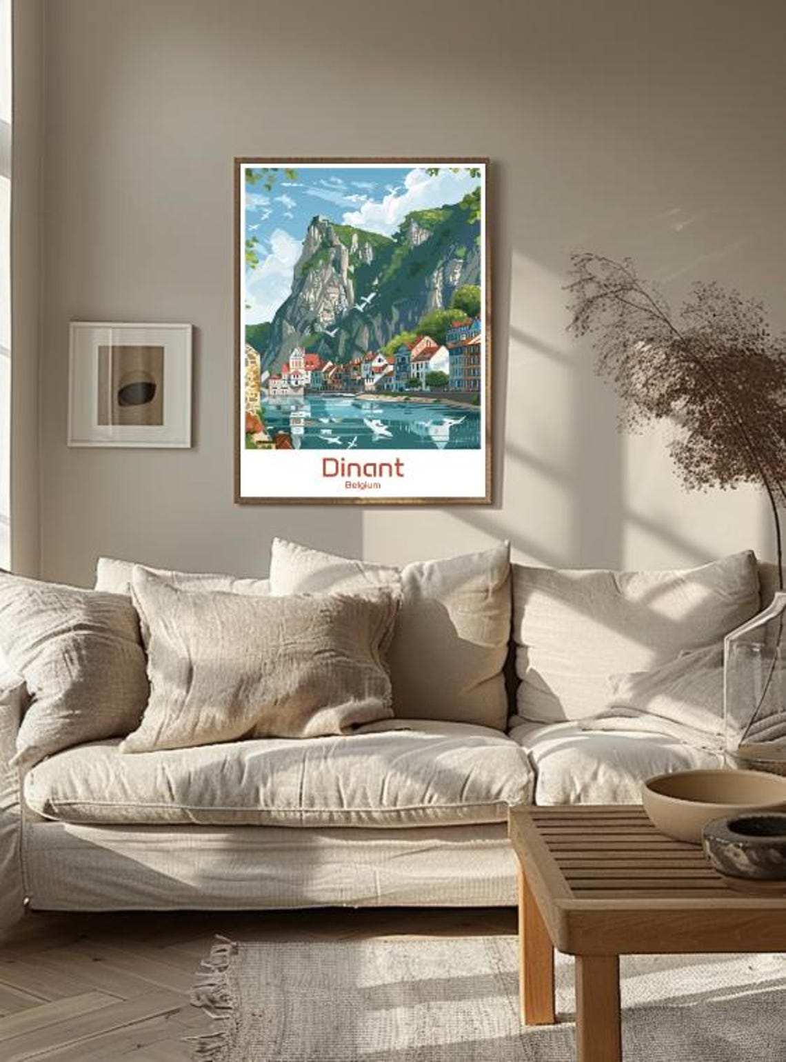 Dinant Belgium Citadel Cliffs Meuse River Town Vintage Travel Poster - Image 3