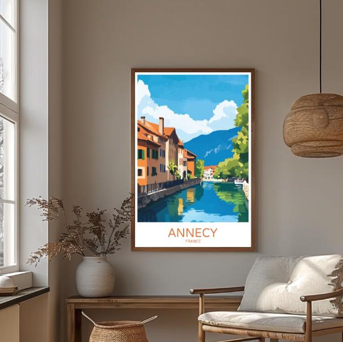Annecy France Travel Poster Charming Wall Art Of Lake And Old Town French Alps Print Scenic Decor European Vacation Gift - Image 3