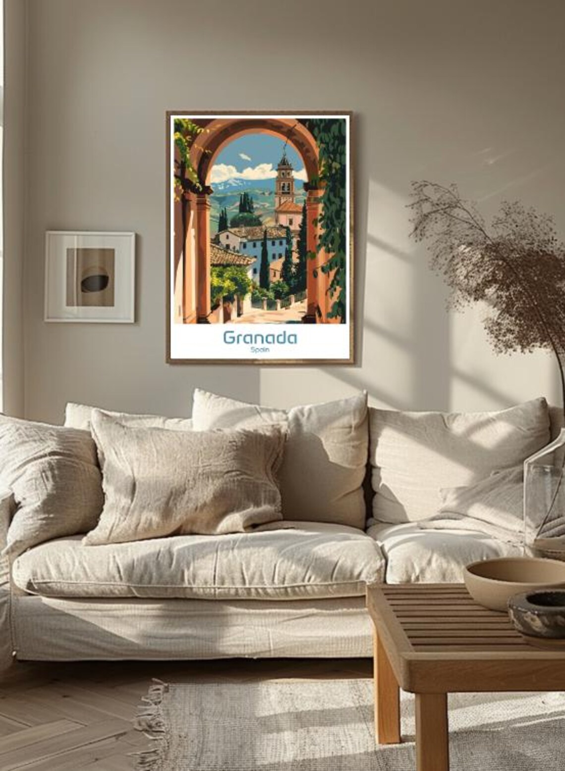 Granada Spain Vintage Travel Poster Andalusian Cityscape Arch View - Image 3