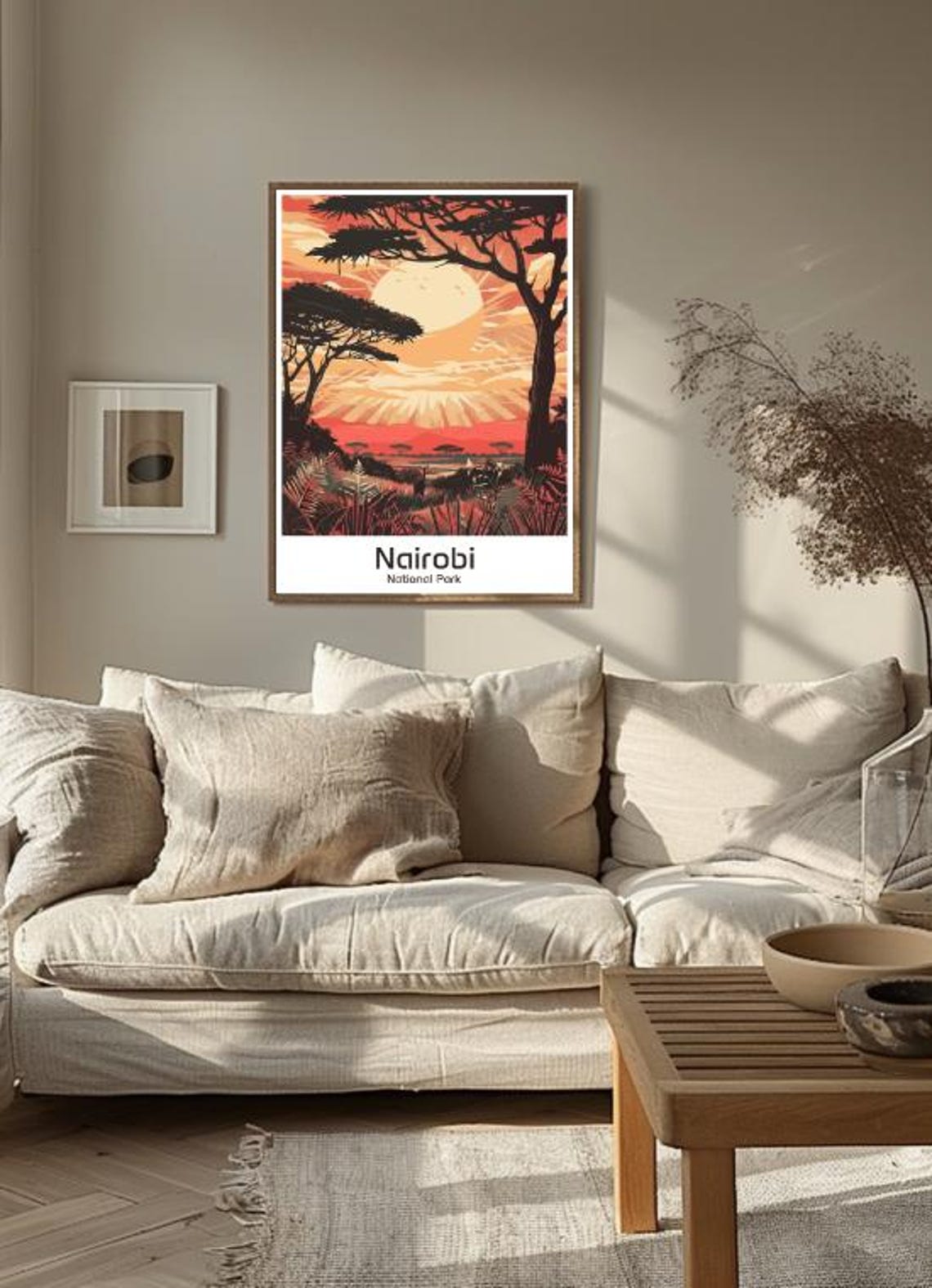 Nairobi National Park Travel Poster Kenyan Wildlife Wall Art Safari Landscape Print Nature Decor Adventure Gift Travel Art - Image 3