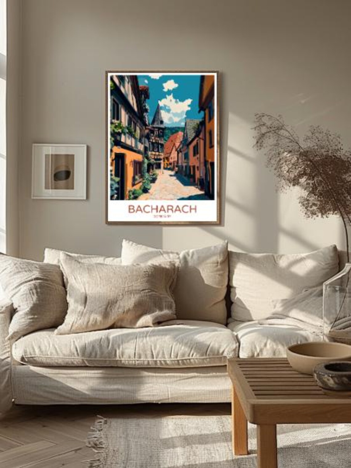 Bacharach Germany Half Timbered Rhine River Street Travel Poster - Image 2