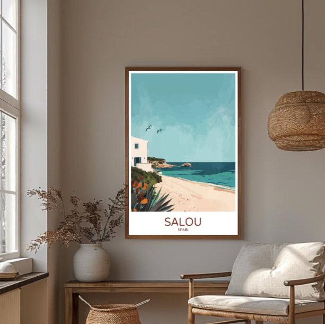 Salou Spain Travel Poster Vibrant Coastal Wall Art Of Beaches Amusement Parks Catalonia Travel Print Summer Decor Art Print - Image 3