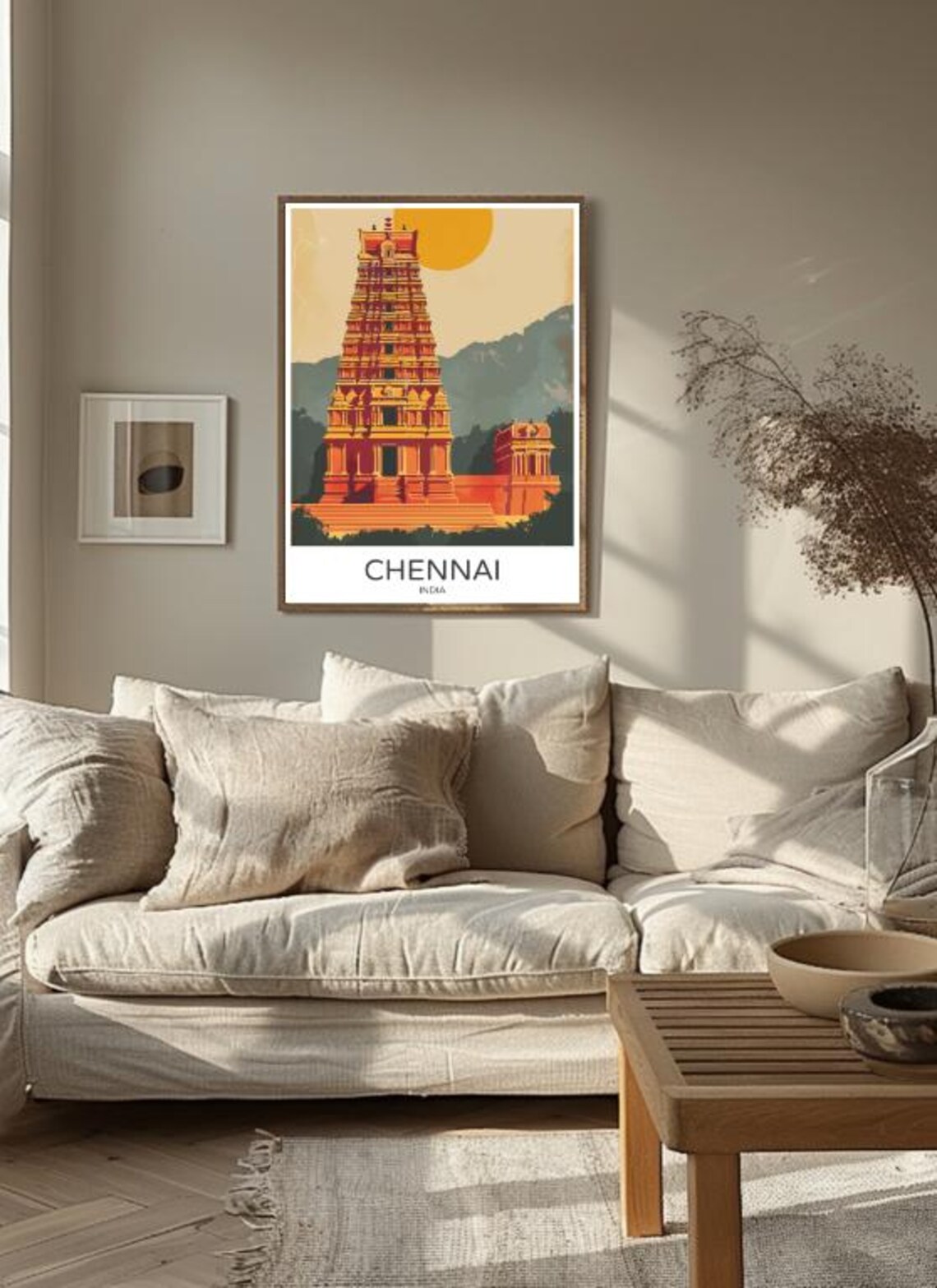 Chennai India Ancient Temple Tower Golden Gopuram Travel Poster - Image 3