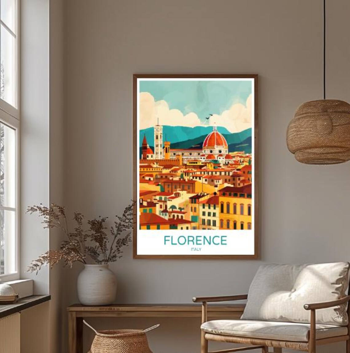 Florence Italy Duomo Cathedral Skyline Vintage Travel Poster - Image 3