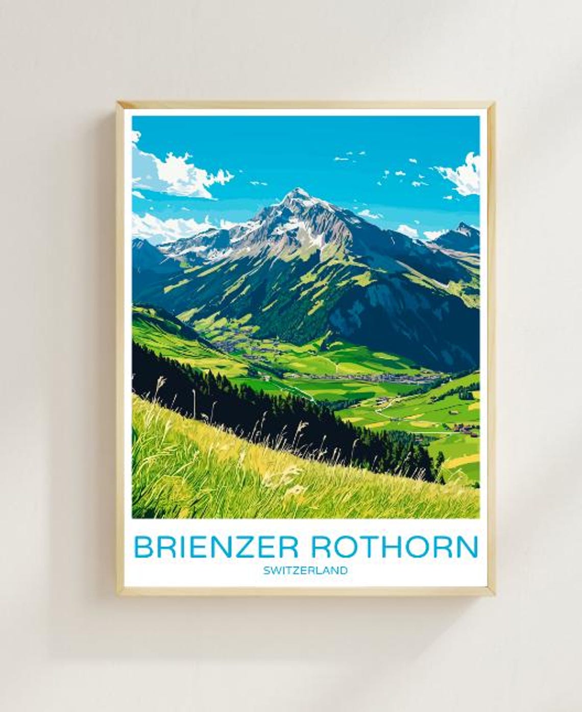 Brienzer Rothorn Switzerland Travel Poster Scenic Wall Art Of Swiss Alps And Mountain Views Swiss Nature Print Outdoor Decor