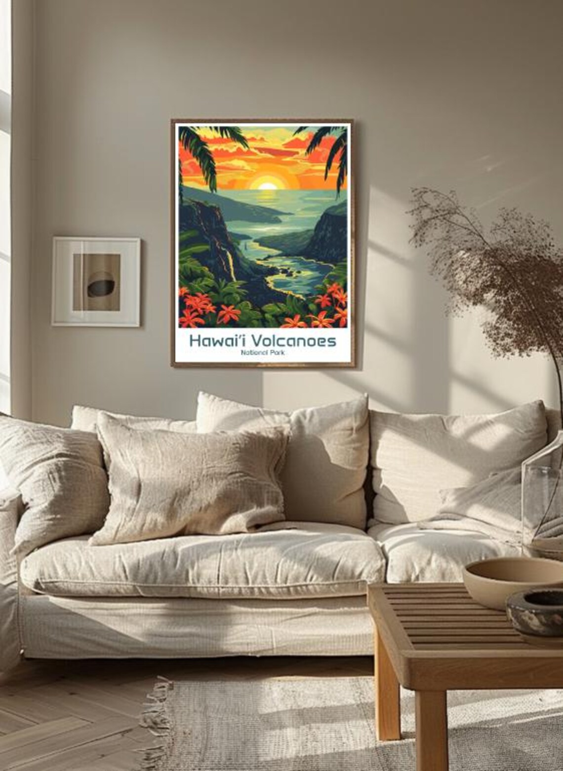 Hawaii Volcanoes National Park Tropical Coast Sunset Travel Poster - Image 3