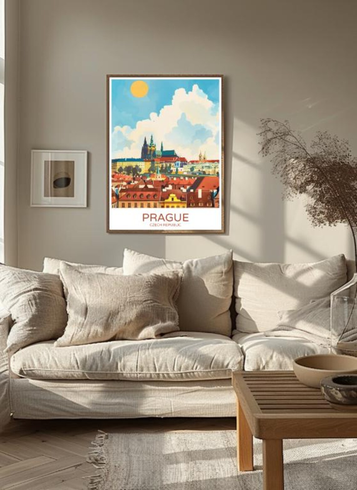 Prague Czech Republic Vintage Cityscape Travel Poster for Home Decor - Image 3