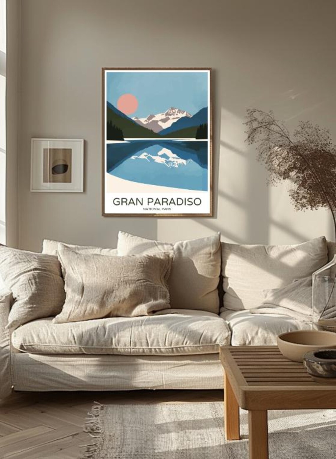 Gran Paradiso National Park Alpine Lake Sunset Reflection Travel Poster - Image 3