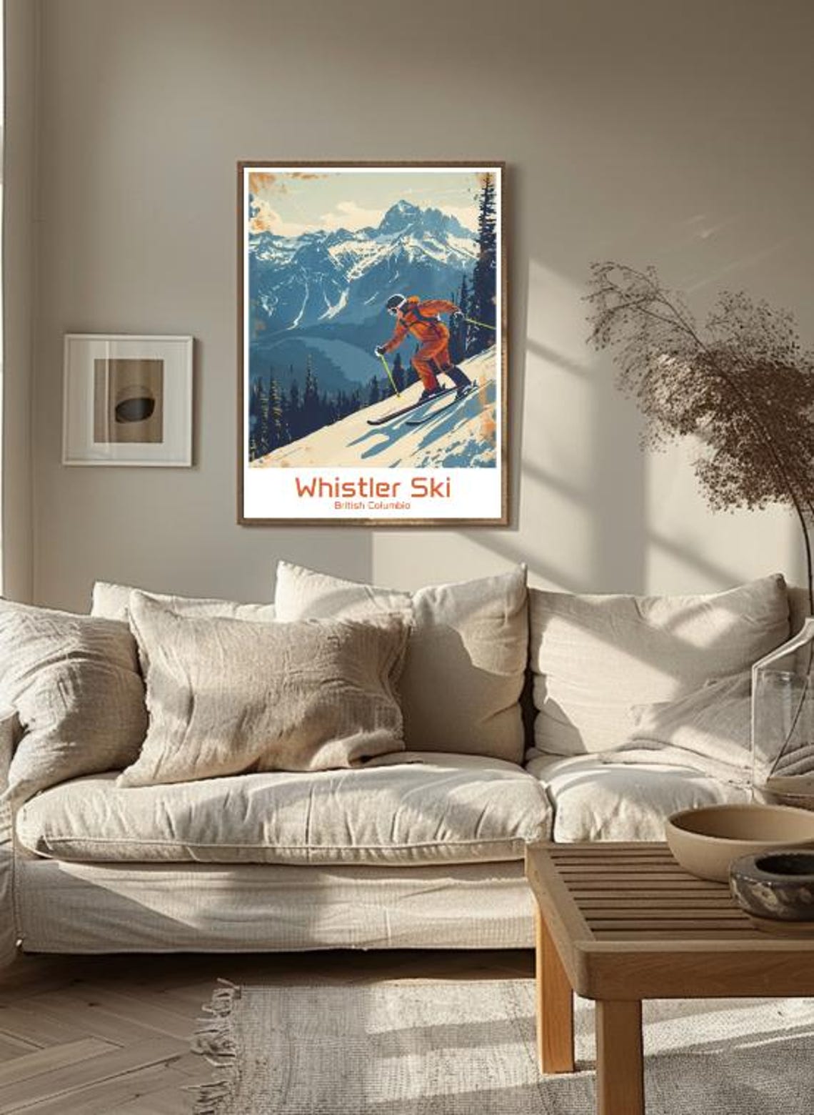 Whistler Ski British Columbia Vintage Mountain Resort Travel Poster - Image 3