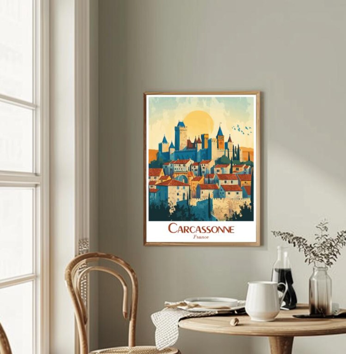 Carcassonne France Medieval Citadel Towers Vintage Travel Poster - Image 2