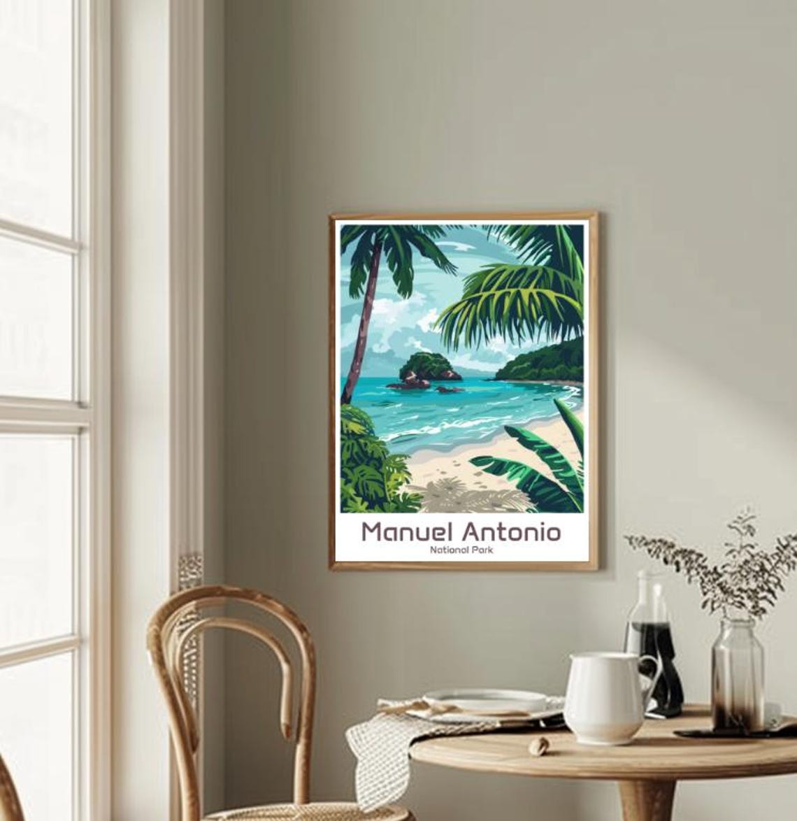 Manuel Antonio National Park Tropical Cove Palm Beach Poster - Image 2