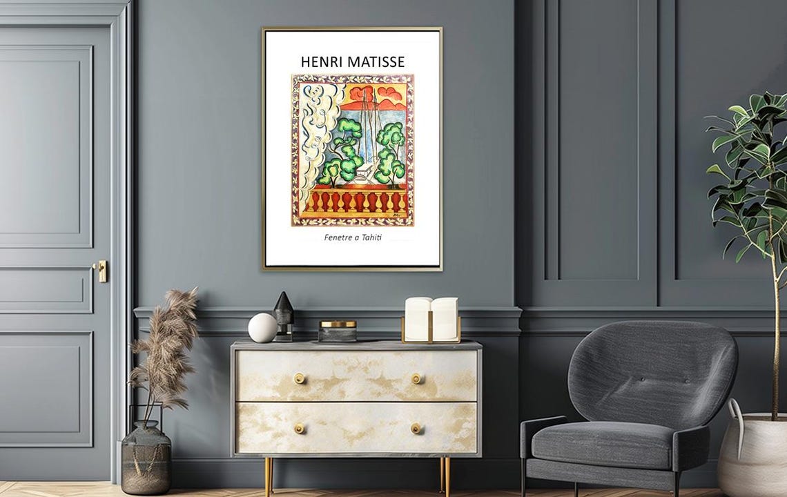 Fenetre A Tahiti Vintage Travel Poster Tahiti By Henri Matisse Poster Travel Tahiti Island Wall Decor Gift Idea - Image 2