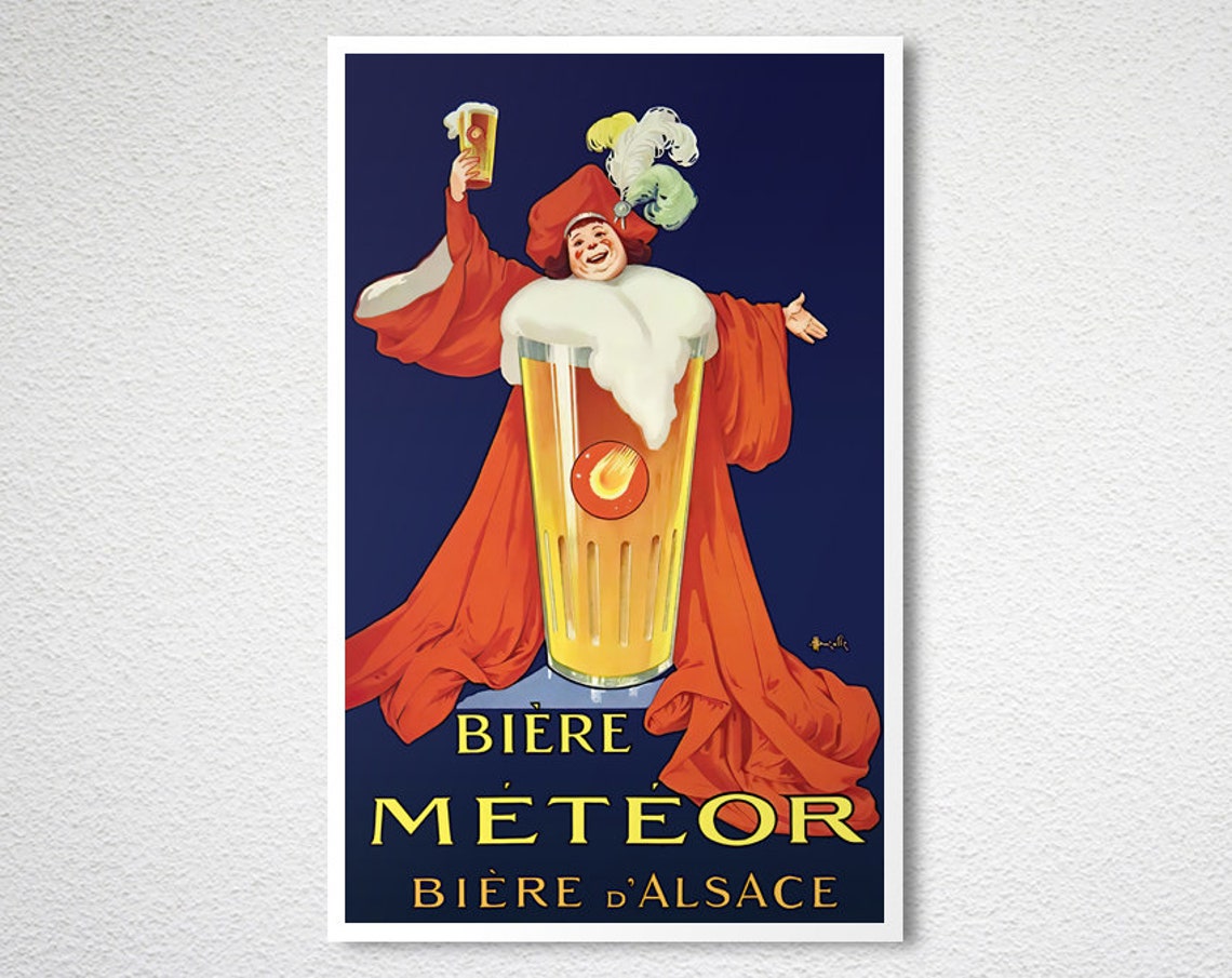 Jolly Biere Meteor Alsace Beer Vintage French Advertising Poster - Image 2