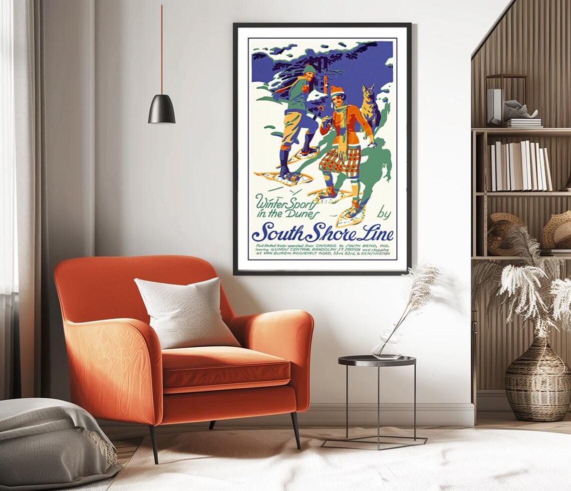 Winter Sport In The Dunes South Shore Line Snowshoe Trip Poster - Image 2