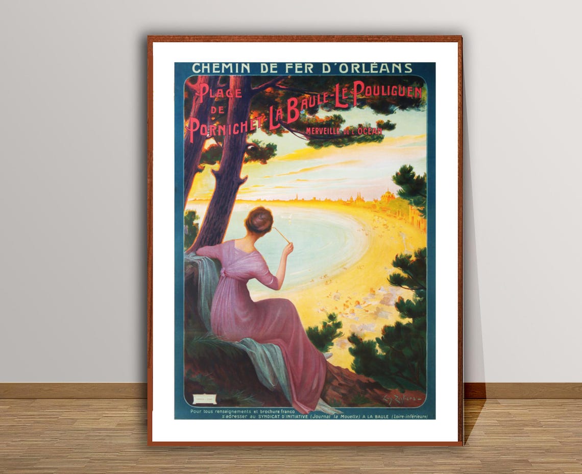 Pornichet La Baule Le Pouliguen Brittany Beach Vintage Travel Poster - Image 3