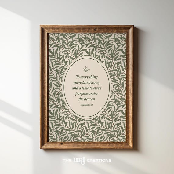 Ecclesiastes 3:1 Vintage Scripture Art Print