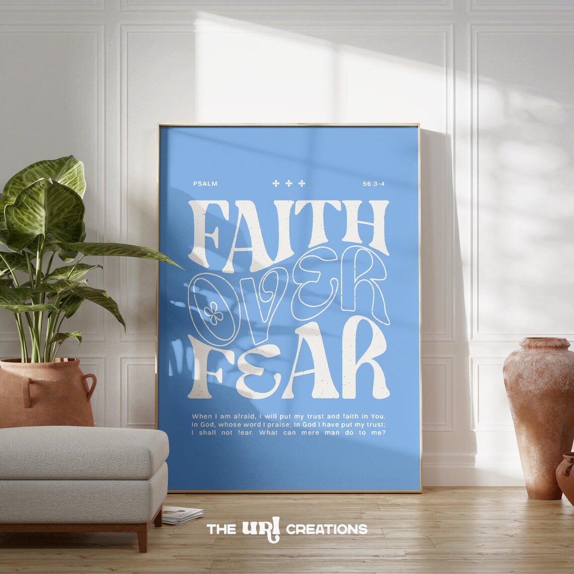 Faith Over Fear Bible Verse Quote Art Print - Image 4