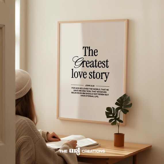 John 316 Bible Verse Prints Minimalist Christian Wall Art For God So Loved The World Modern Scripture Poster Trendy Home Decor