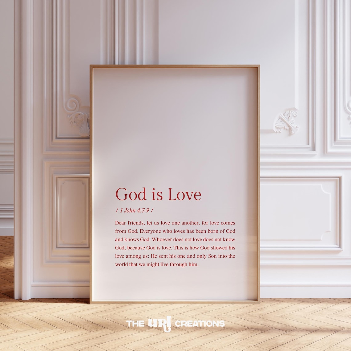 Minimalist Christian Wall Art Red God Is Love Definition Prints Bible Verse Modern Scripture Print Affirmation Poster