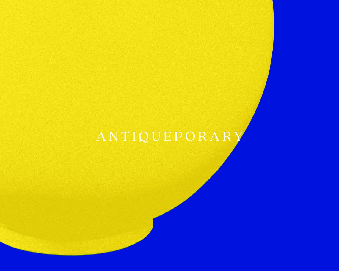 Bold Bright Yellow Vase Silhouette on Cobalt Blue Pop Art Poster - Image 2