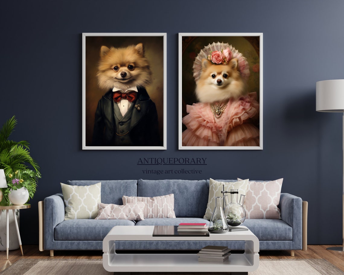 Lady Pomeranian Portrait Victorian Animal Portrait Vintage Animal Art Royal Pet Painting Renaissance Animal Portrait Altered Art Print - Image 2