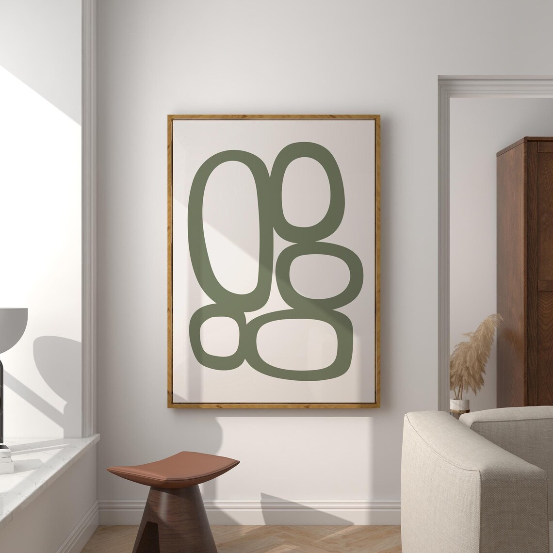 Organic Circles Mid Century Modernism Wall Art Print