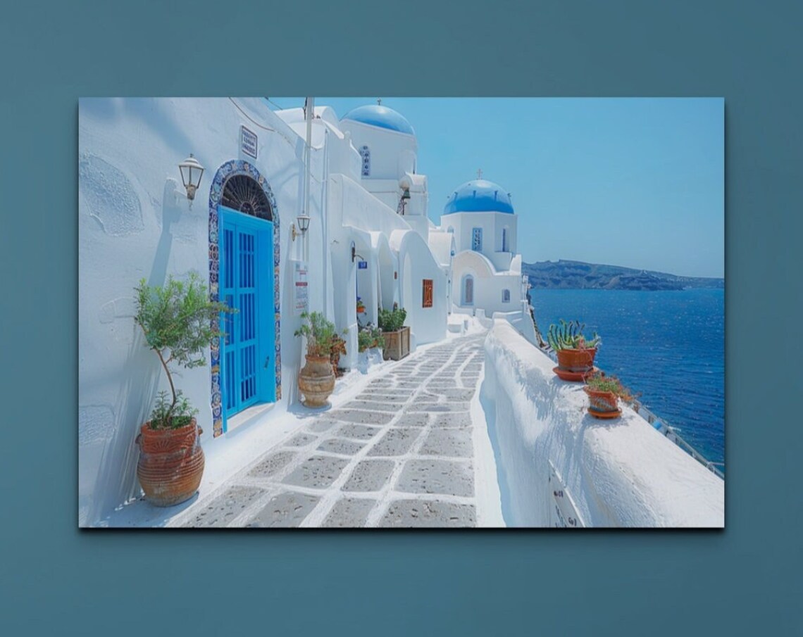 Santorini Seascape - Contemporary Art Print
