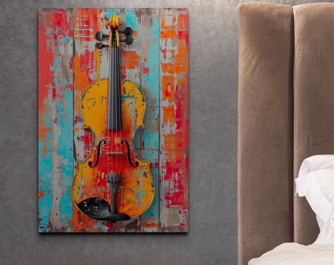 Pop Art Violin Wall Art Print