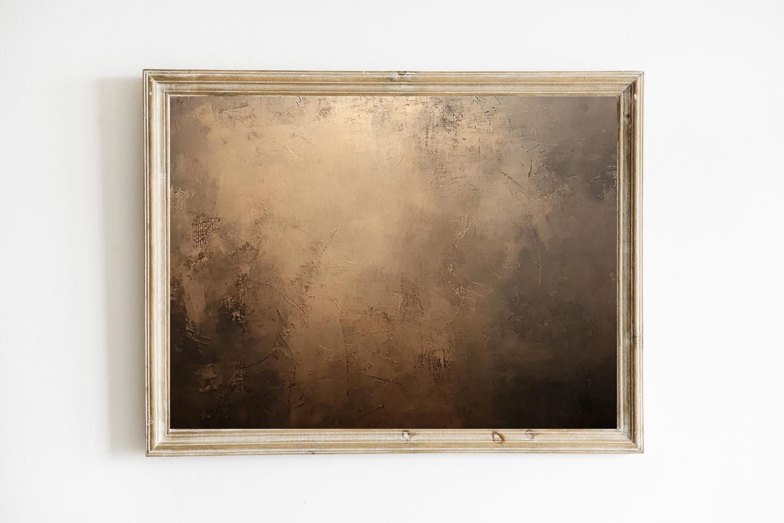 Textured Bronze Sepia Linen Abstract Tonal Modern Decor Poster