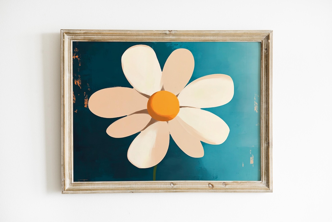 Flower Abstract Print Modern Spring Wall Decor Floral Minimal Nursery Art Instant E361