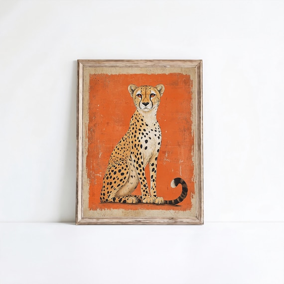 Cheetah Wall Decor Art Leopard Print Preppy Glam Dorm Teen Modern Trendy Instant E836