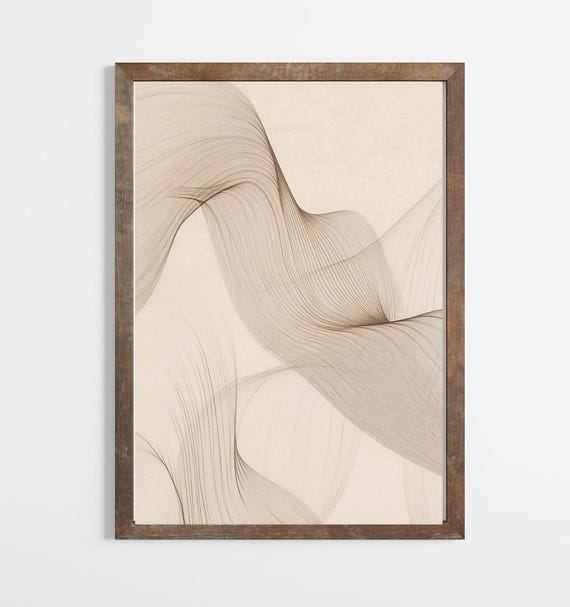 Organic Abstract Neutral Boho Wall Decor Modern Art Print Bohemian E302