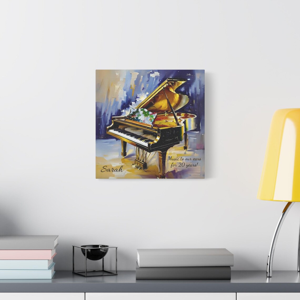 Personalized Grand Piano Painting Music Gift Custom Name Wall Art Poster