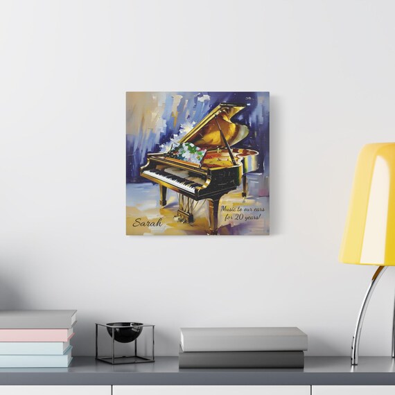 Personalized Grand Piano Painting Music Gift Custom Name Wall Art Poster