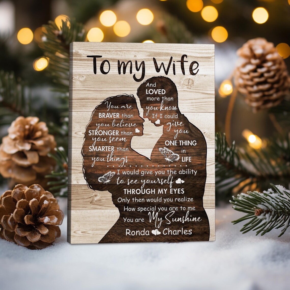 To My Wife Kissing Silhouette Romantic Quote Custom Name Poster - Image 5