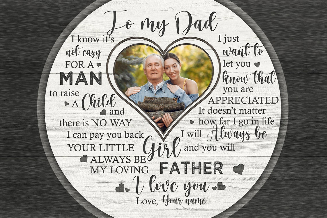 To My Dad Heart Shape Sentimental Custom Photo Tribute Poster - Image 2