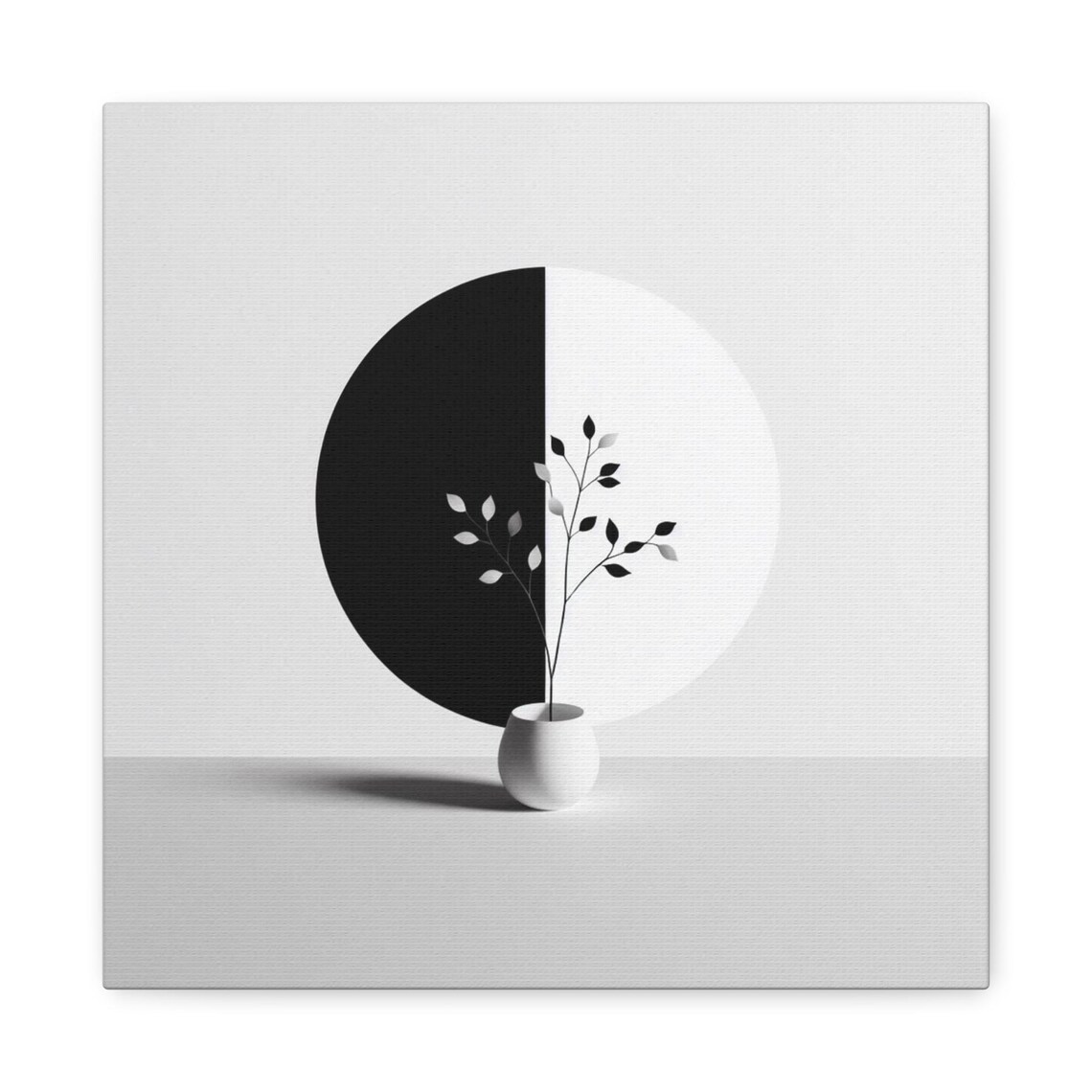 Modern Monochrome Plant Artwork, Minimalist Decor - Image 2